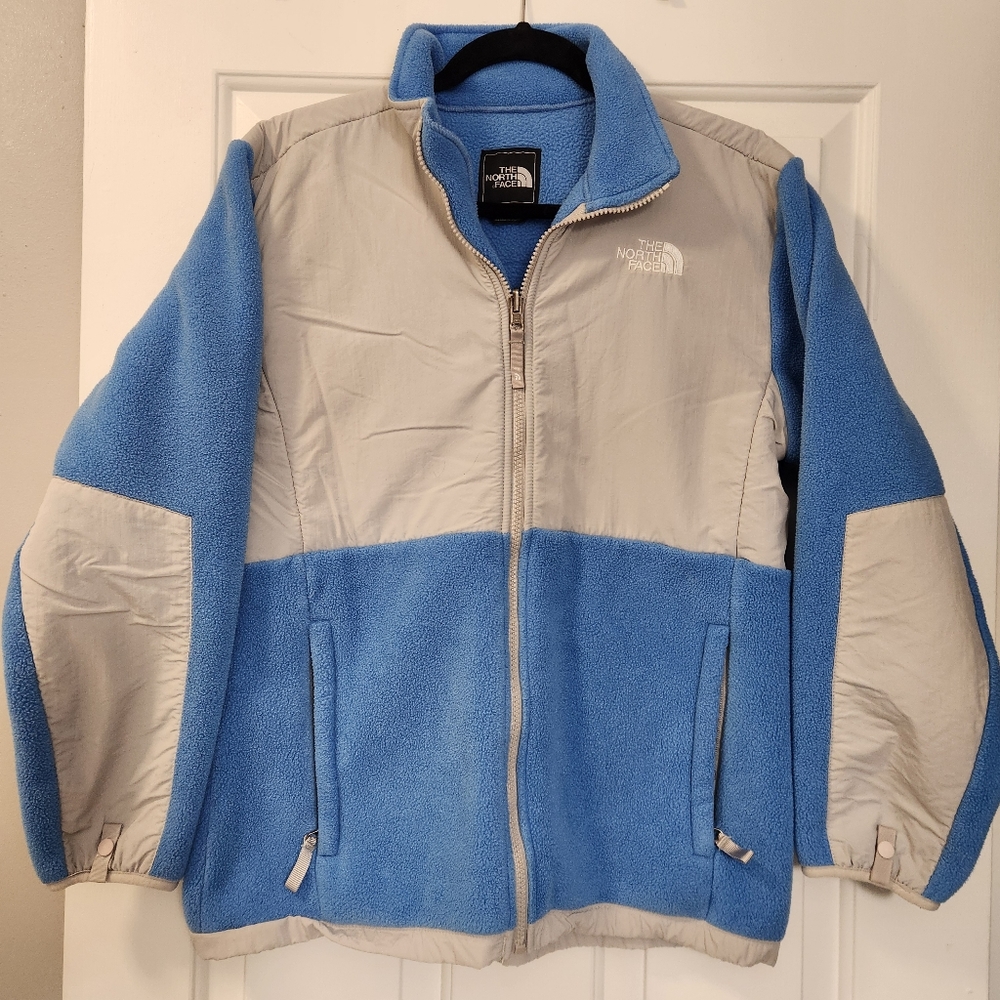 THE NORTH FACE Girls Fleece Jacket Blue/Gray Polartec Size XL GORPCORE HIKING‎